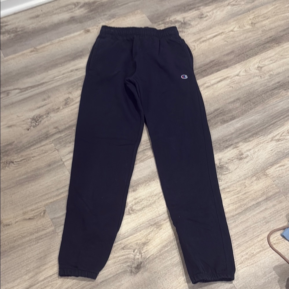 Champion Black Sweatpants Relaxed Fit Cotton-Blend